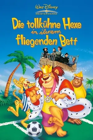 Die tollkühne Hexe in ihrem fliegenden Bett
